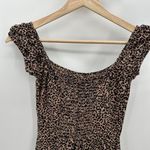 Reformation Dress Women 2 Toulouse Cream Black Cheetah Print Linen Midi Photo 6