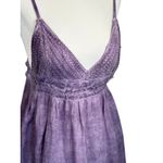 Beulah Purple Sleeveless Midi DressSize Large 100% Ramie Ecru W Lace Bodice Photo 1