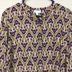 J. Jill Women’s Boho Leaf Print Mother of Pearl Button Photo 1