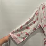 Carole Hochman Mixed Floral Robe Wrap NEW White Pink Medium Cotton Pockets Photo 4