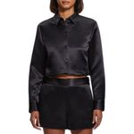 Theory  Cropped‎ Satin Shirt Size Large Photo 2