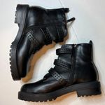 A New Day Calypso Black Buckle Combat Military Boots SZ 10 Chunky Lug Sole Ankle Photo 2