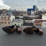 Franco Sarto Black Suede Sandal Size 7 Harlet 2 Block Heel Peep Toe bohemian Photo 5