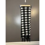 Buffalo Check Plaid Scarf One Size Black White Gray Fringe Soft Warm Photo 2