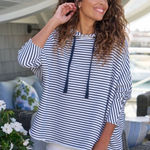 Frank & Eileen NEW  KANE Capelet Hoodie WHITE & Navy Size Large Photo 0