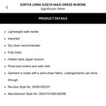 Significant Other Sofiya Long Sleeve Maxi Dress in Bone AU16/US12 Size 12 Photo 3