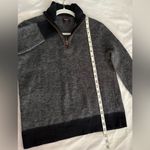 Untuckit Wool Sweater 1/4 Zip 100% Extra Fine Merino Womens XL Navy Fall Blue Photo 5