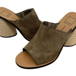 DV by Dolce Vit Dolce Vita Alba Olive Suede Open Toe Mules with Jute Woven Heel 9 Photo 0