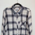 Rails  Womens Top Size L Smoke Ivory Dylan Plaid Long Sleeve Button Up Photo 2