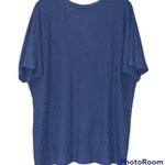 MIHOLL XXL short sleeve blue waffle knit v neck button down tie front loose knot Photo 3