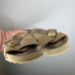 Birkenstock Arizona 9 Metallic Gold Leather Double Strap Buckle Sandals Size 40 Photo 3