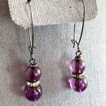 Elegant Amethyst Purple and Crystal Dangle Earrings Photo 6