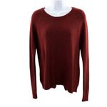 Madewell Province Tulip Hem Split Back Long Sleeve Sweater in Mahogany XS Photo 69