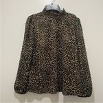 J.Crew Leopard Smocked Shirt, Color Tiber Leopard Black Khaki, Size XS, NWT Photo 4