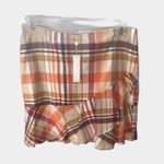 Trina Turk  NWT Madras Plaid Ruffle Wrap Mini Skirt Womens 10 Preppy Academia Photo 1