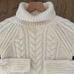 Cecilie Bahnsen Giselle Wool Alpaca Cableknit Turtleneck Crop Sweater Ivory XS/S White Photo 2