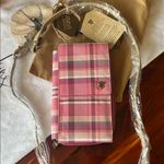 Anuschka Pink Plaid Crossbody Wallet Photo 0