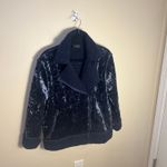 1. State  Crushed Velvet Navy Moto Jacket Faux Sherpa Trim Size M Photo 1