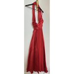 Betsy and Adam BETSY ADAM Dina Scuba Crepe Twist Halter Neck Floor Length Gown in Red Size US 2 Photo 6