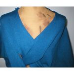 New NWT Womens M Designer Italy Mariagrazia Panizzi Large Weave Sweater Blue Top Size M Photo 9