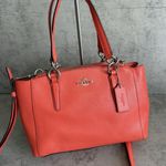 Coach Mini Christie CarryAll Crossgrain Leather Handbag Crossbody Coral EUC Photo 0