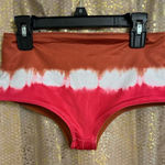 PINK - Victoria's Secret  Active Pink Brown Tie Dye Swim Bottoms Small NWT Photo 0