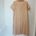 Knot Sisters  Blush pink linen blend striped Button front maxi midi dress… Photo 2