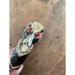 Anne Klein Vintage 90s Enamel Rhinestone Panther Bracelet Hinged Photo 9