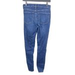 Free People  Ripped Busted Knee Skinny Jeans Dark Wash Denim High Waisted 28 Long Photo 2