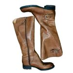Franco Sarto Women's Perk Motorcycle Boot 7M Smooth Cognac Leather Photo 5