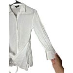 Theory ‎ Linen Button Down Tie Front Top Blouse Size P Photo 2