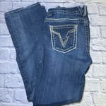 Vigoss Jeans Women's The Chelsea Boot Cut 31x33 Blue Embroidered Med Wash Denim Photo 2