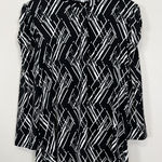 Ophelia Roe  Womens Geometric Print Mock Neck Puff Sleeve Blouse Shirt Top M Photo 0