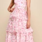 Lulus Light Pink Floral  Dress Photo 0
