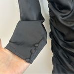 Lulus NWT Happy Hour Chic Black Satin Ruched One-Shoulder Mini Dress Size XS Photo 7