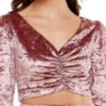WAYF  Pink Velveteen Crop Top Size Small NWOT Photo 0
