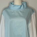 Harshman Womens Perry Cotton Tunic Light Blue White Blouse Size Medium Photo 3