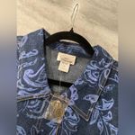 NWT Gunit Size L Cotton Painted Blue Paisley Button Front Denim Jacket Pockets Size L Photo 9