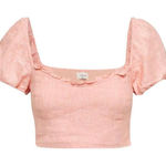 Aritzia  Wilfred wander organic linen crop blouse Medium Photo 0