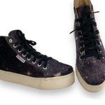 Superga Size 7-- Velvet Space Galaxy High Top Platform Sneakers Photo 0