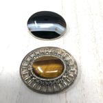 Sterling Silver , Marcasite, Tiger’s Eye vintage brooch Photo 5