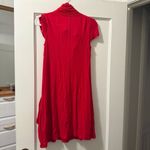 Kensie Red Crochet Short Sleeve 1/4 Zip Neck Tunic Dress with Pockets Size XS Photo 5