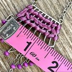 Long silver and pink bead pendant necklace Photo 3