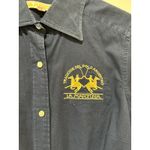La Martina  button down shirt womens S navy embroidered polo argentina Photo 1