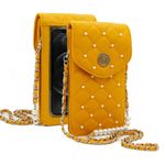 Badgley Mischka Studio Yellow Quilted Crossbody Phone Bag with Chain Strap Photo 0