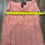 Say What? Say What? Y2K Pink Crochet Knit Tank Top Large Pearl Detail Stretch Croquette Photo 9