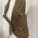 Massimo Dutti  Chocolate Brown cotton wool  Women's Cardigan Vest sizeM Photo 1