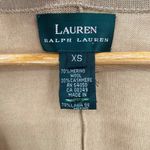 Lauren Ralph Lauren Cardigan Sweater Womens XS Brown Wool Cashmere Side Buckle Tan Photo 3