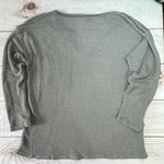 BiBi Gray Lightweight Waffle Knit Notched Neckline Long Sleeve Shirt Size XL Photo 2