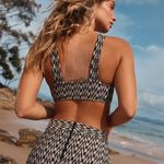 NEW Seea‎ Free People Seea Georgia Surf Top in navy mini chevron, M Blue Size M Photo 1